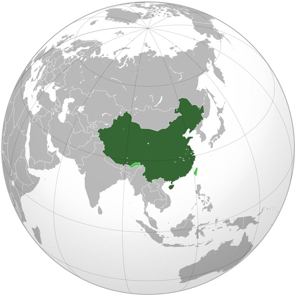 ಚೀನಾ ವಿಶ್ವದ ನಕ್ಷೆ
